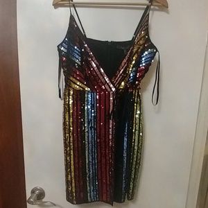 Bcbgmaxazria sequin mini cocktail dress